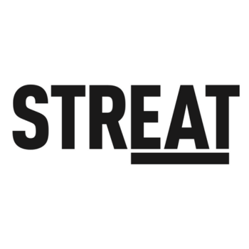 STREAT logo in bold black text with an underline beneath the letters “EAT”. 